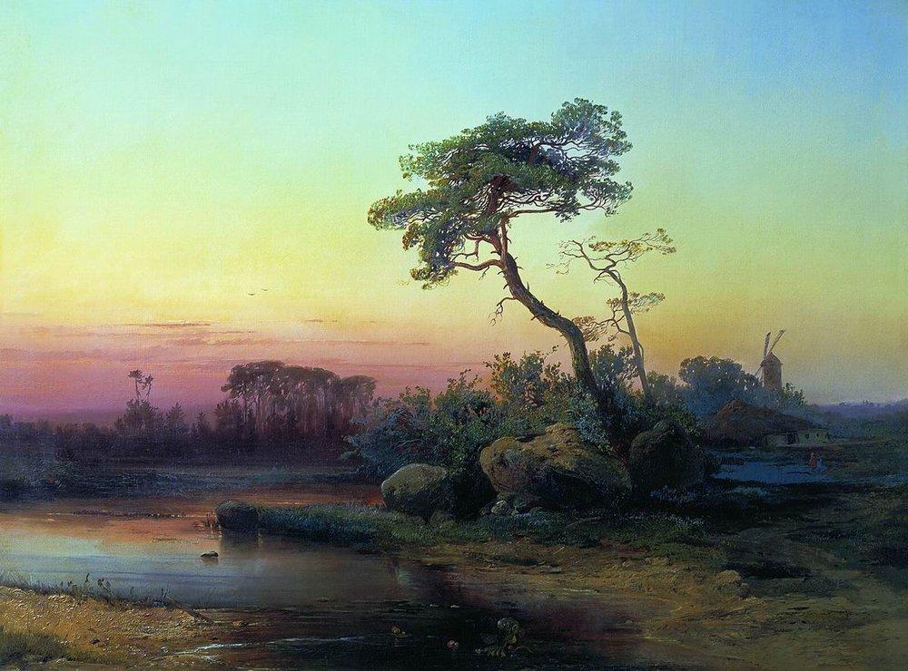 Landscape with pine (1854).