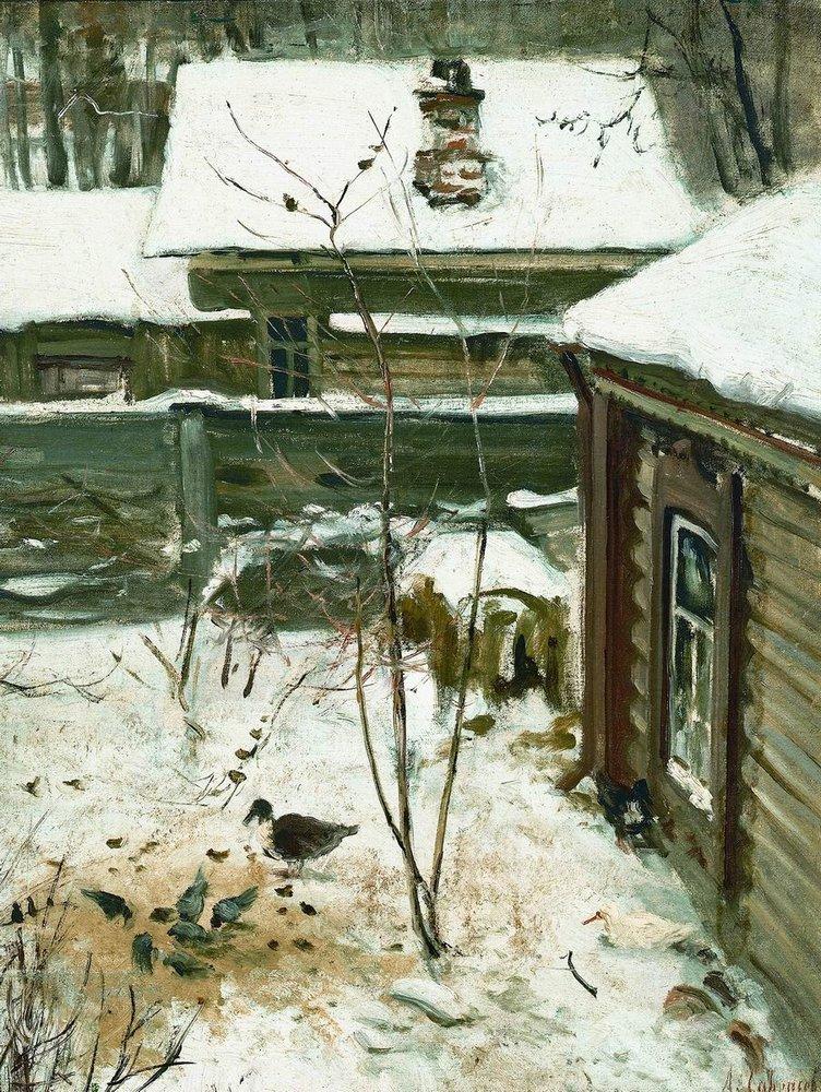Courtyard. Winter. (1870).