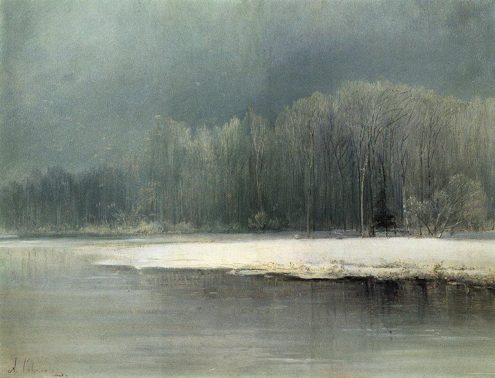 Winter landscape. Rime (1870).