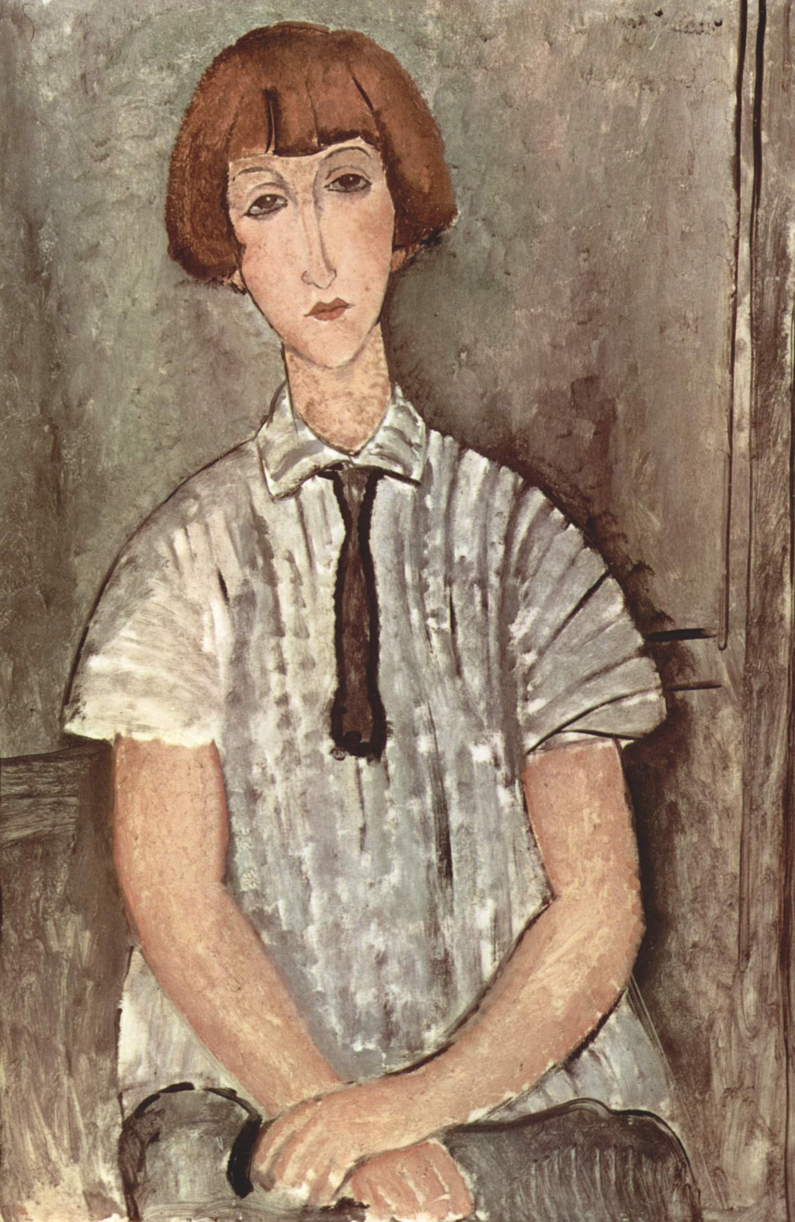 Young Girl in a Striped Shirt (1917).