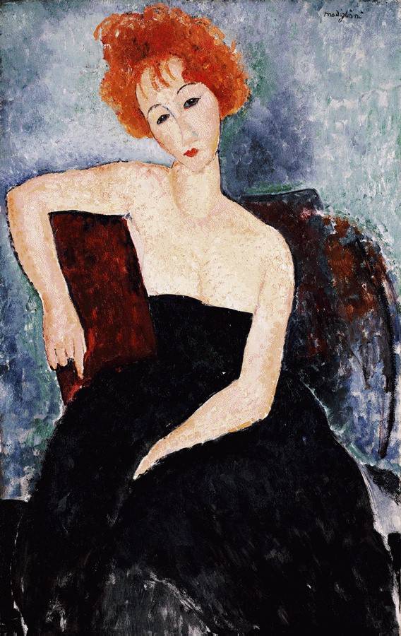 Red-headed Girl in Evening Dress (1918).