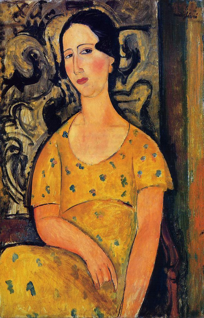 Young Woman in a Yellow Dress (Madame Modot) (1918).