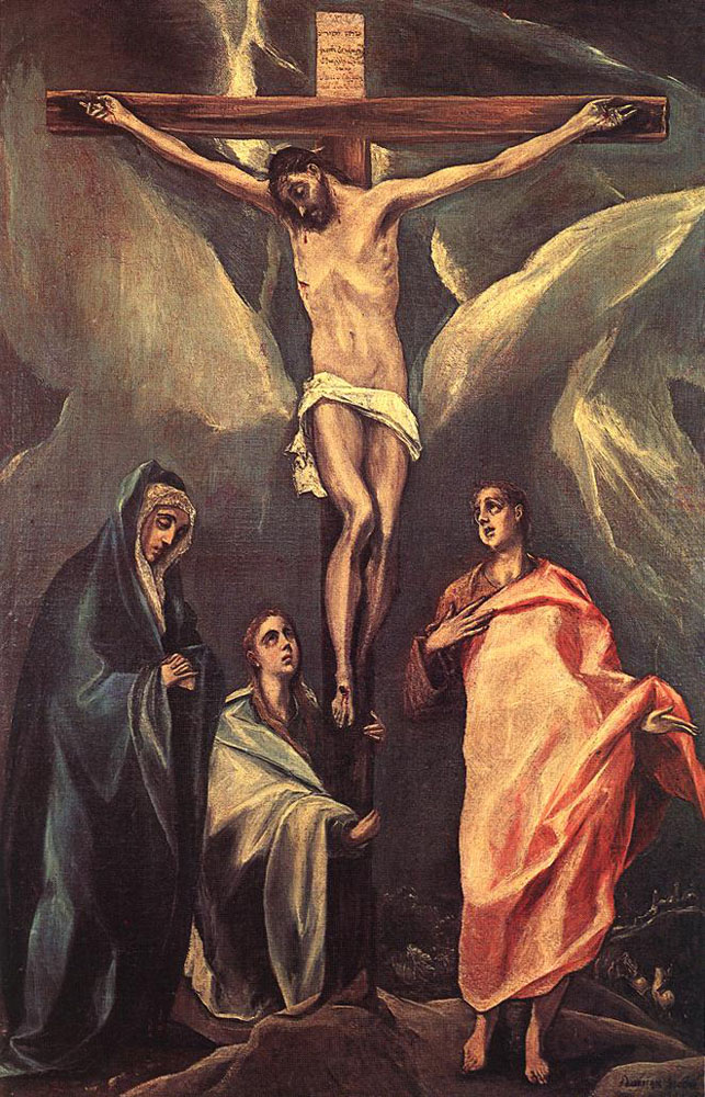 Christ on the cross with two Maries and St. John (1588).