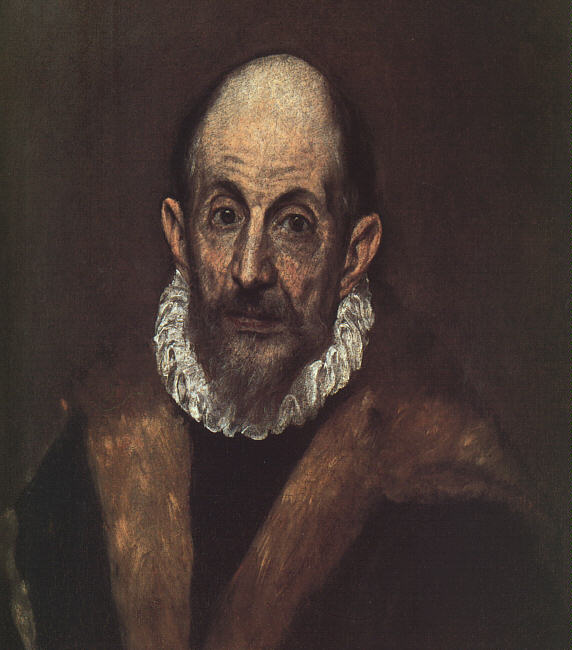 Portrait of an old man (presumed self-portrait of El Greco) (1600).