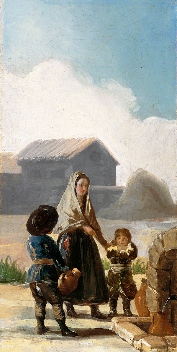 A woman and two children by a fountain (1786).