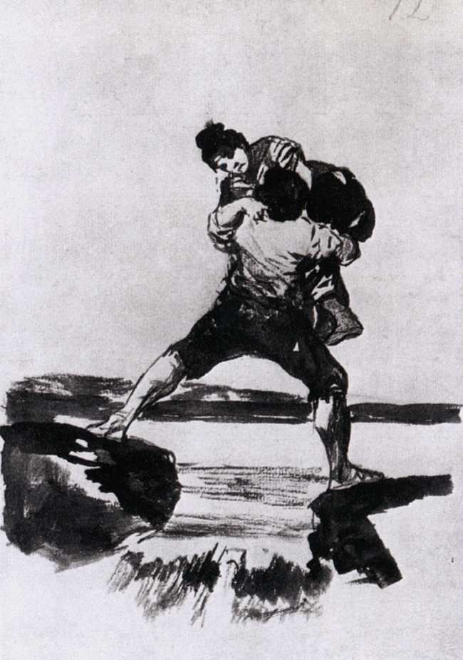 Peasant Carrying a Woman (1823).