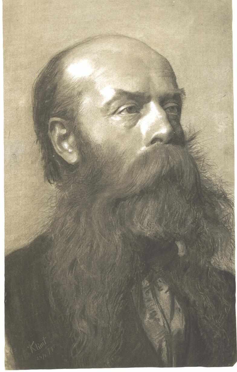 Portrait of a man with beard in three quarter profil (1879).