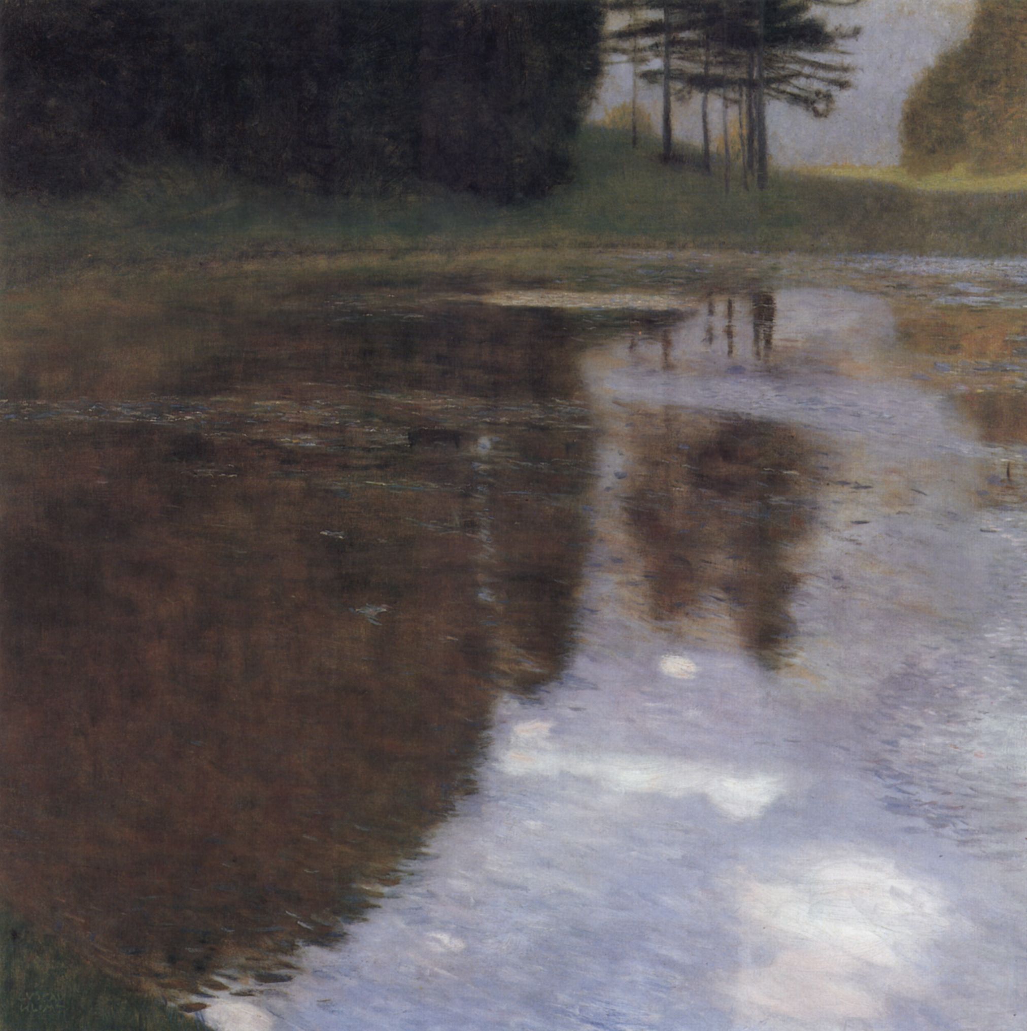 Quiet pond in the park of Appeal (1899).