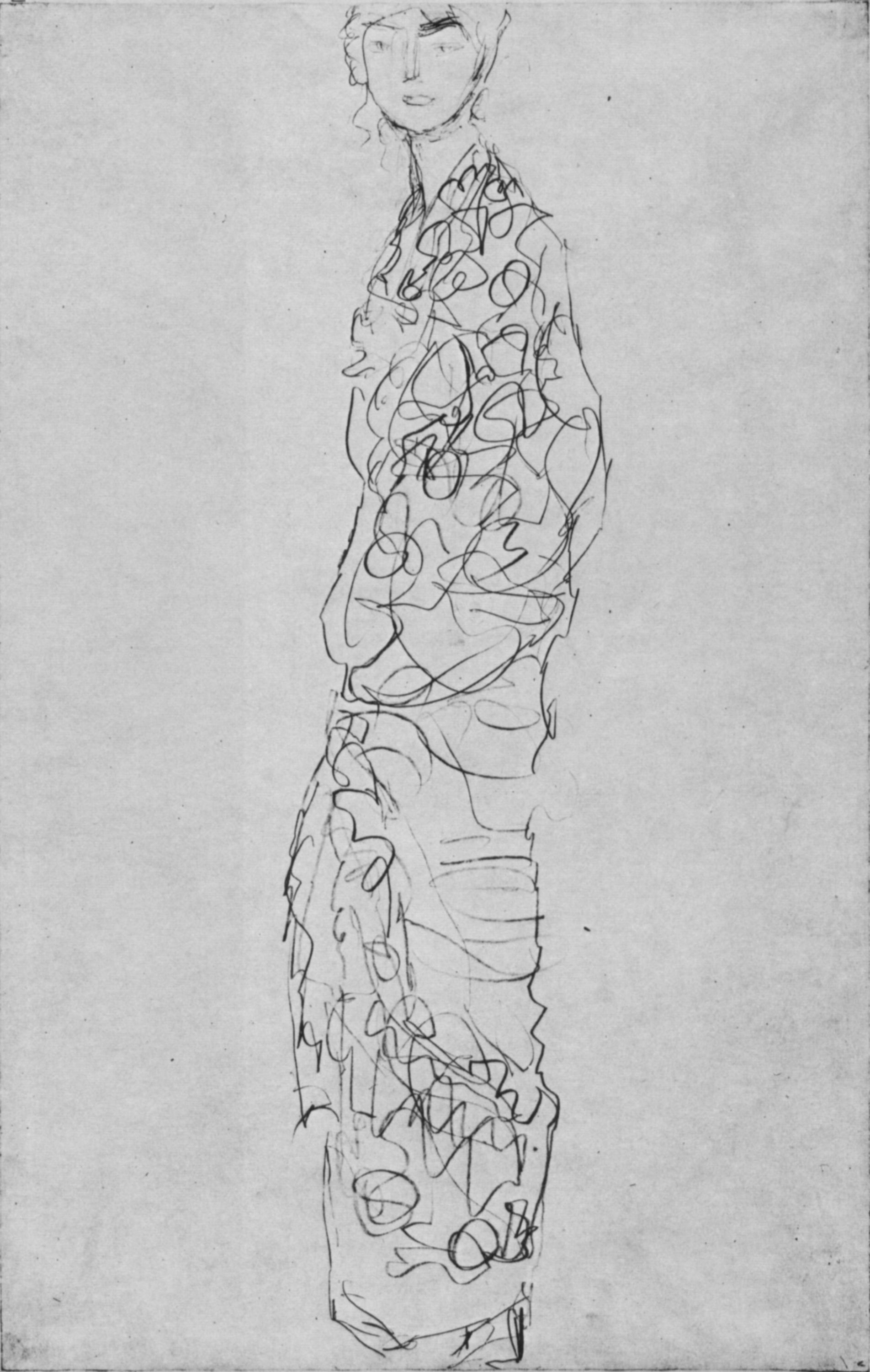 Standing Woman in Kimono (Dame im Kimono) (1918).