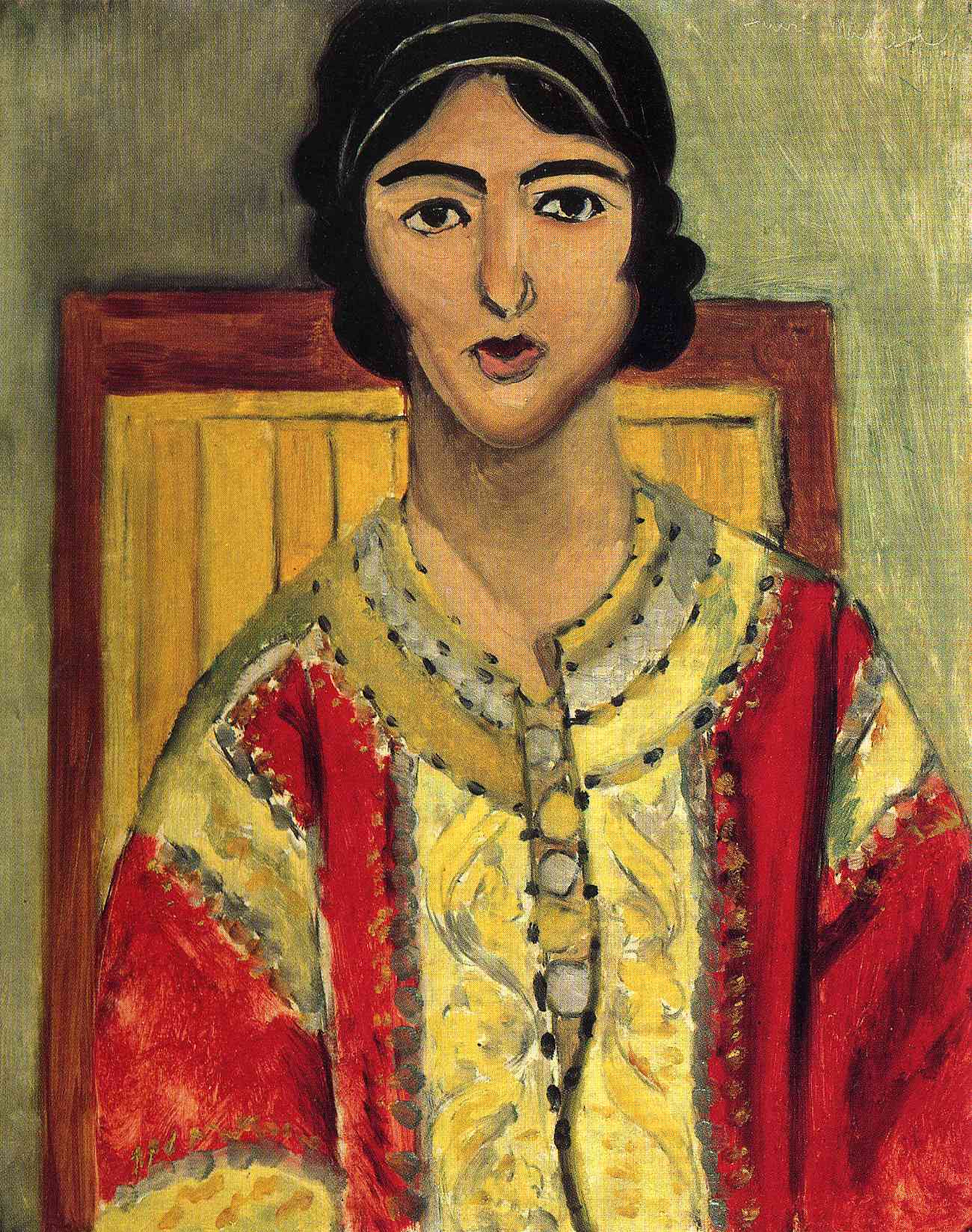 Lorette with a Red Dress (1917).