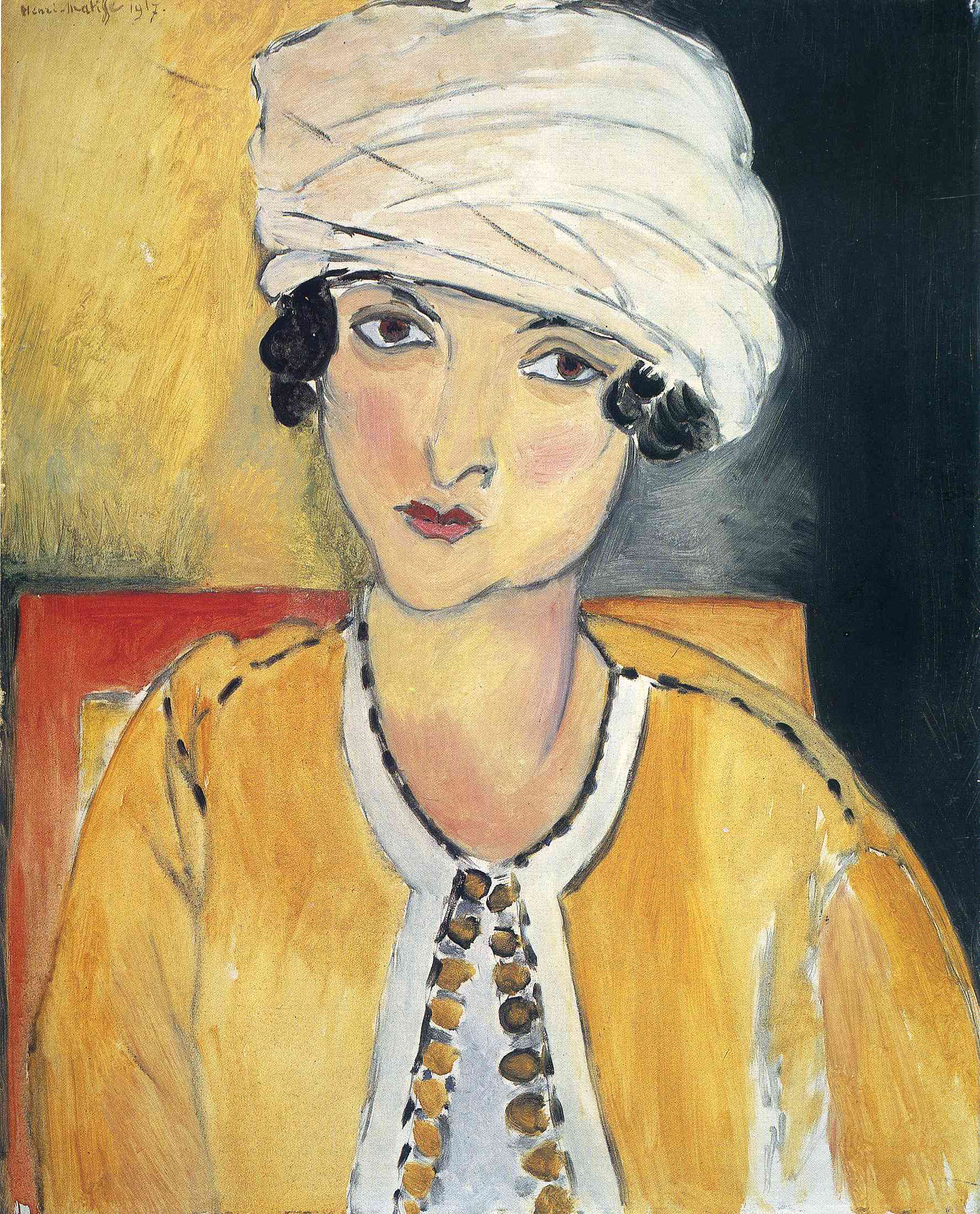 Lorette with Turban and Yellow Vest (1917).
