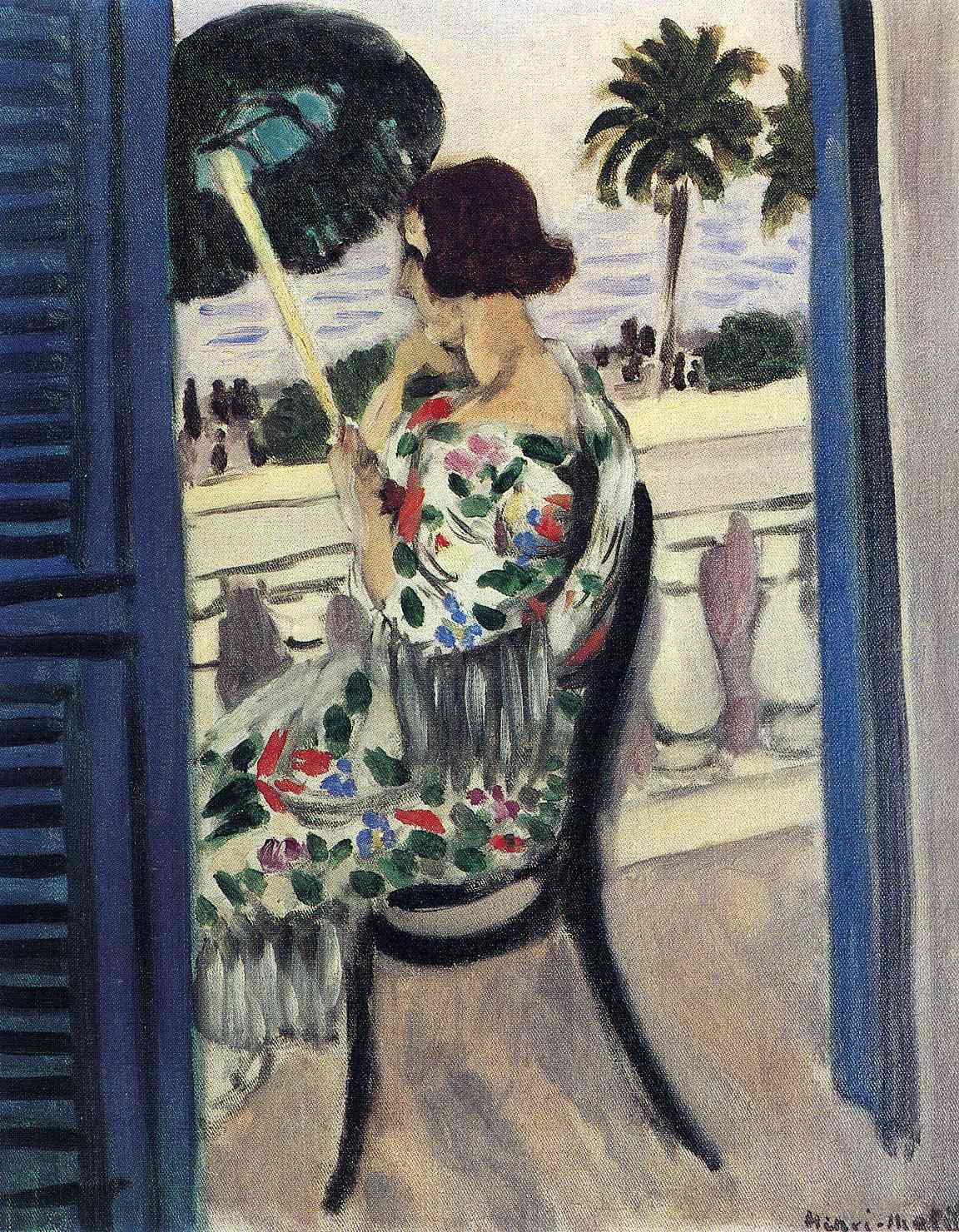 Woman holding umbrella (1919).