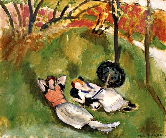 Two Figures Reclining in a Landscape (1921).