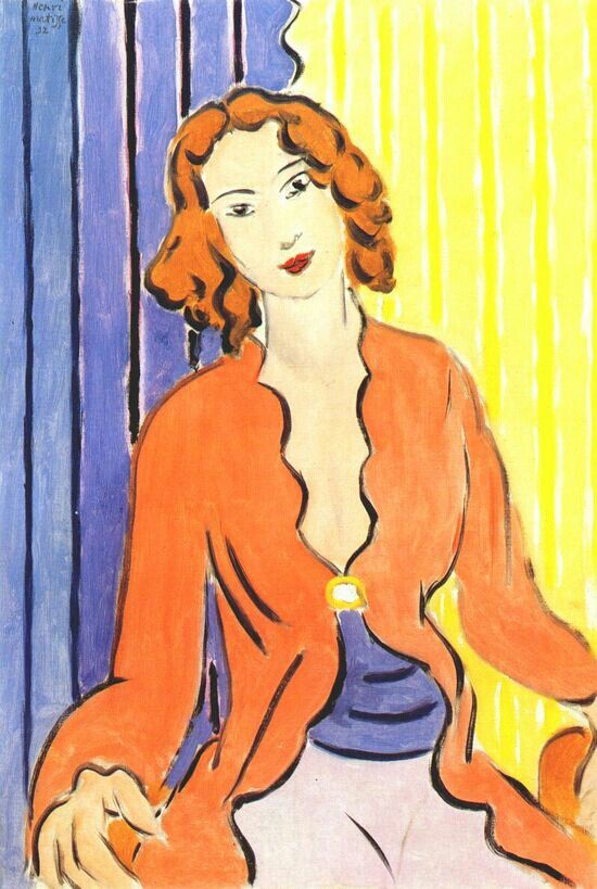 Woman In Blue and Yellow Background (1932).