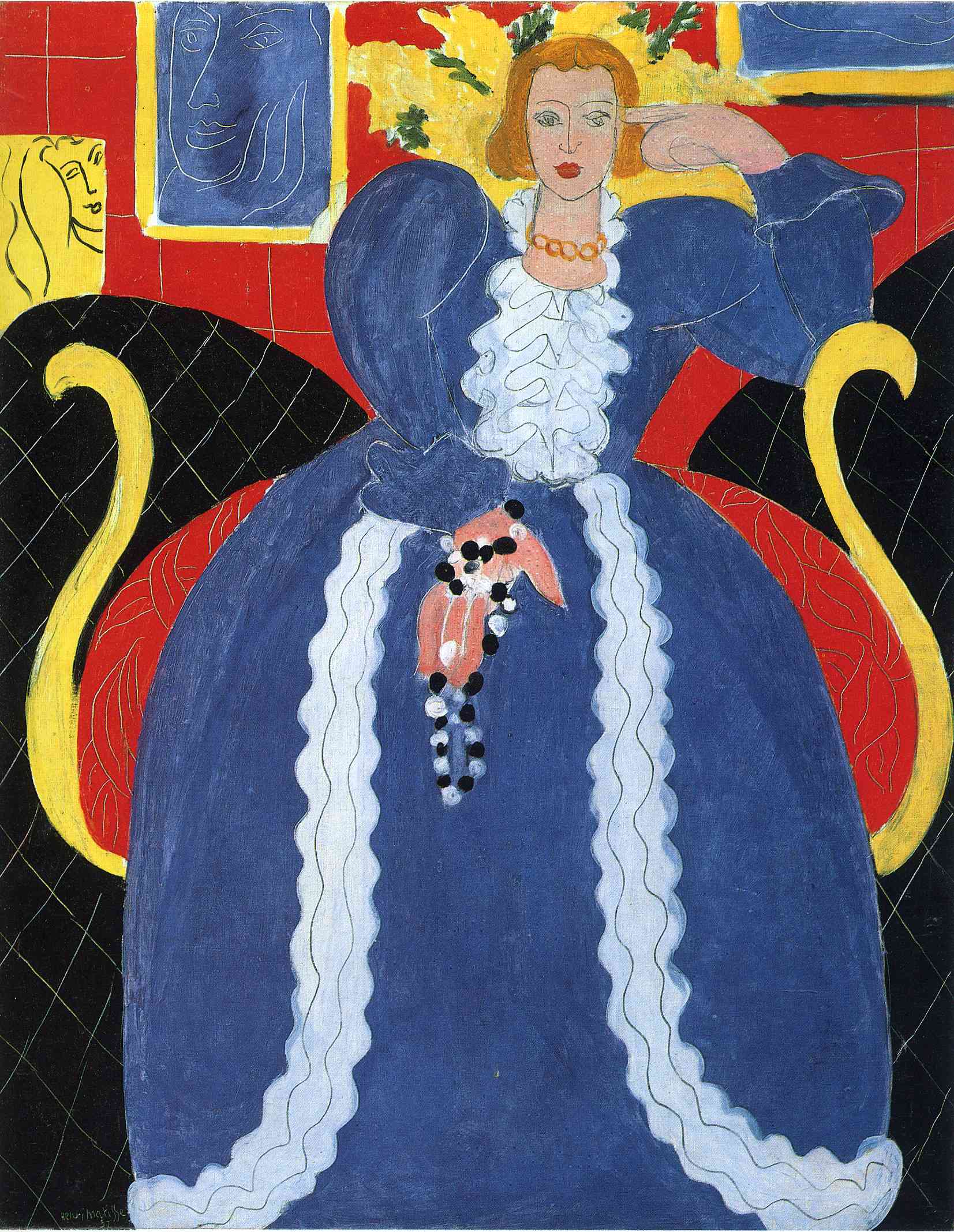 Woman in Blue, or The Large Blue Robe and Mimosas (1937).