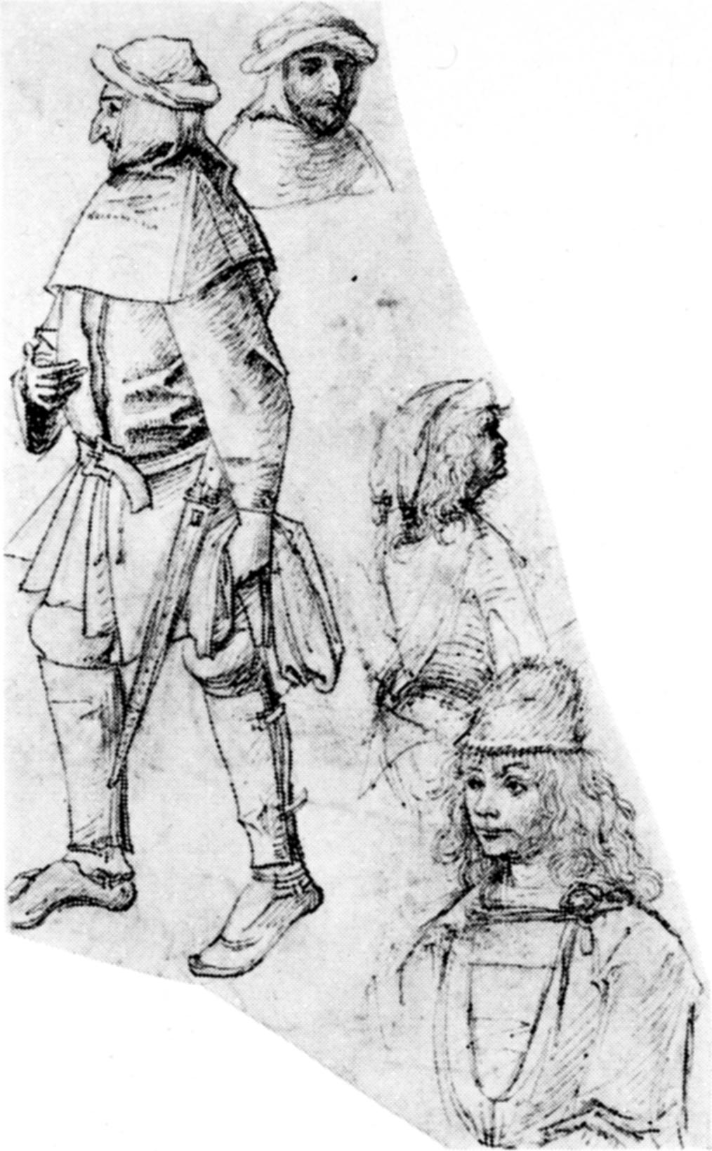A peasant and three bustlength figures (1515).