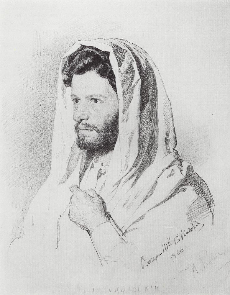 Portrait of sculptor Mark Matveevich Antokolski (1866).