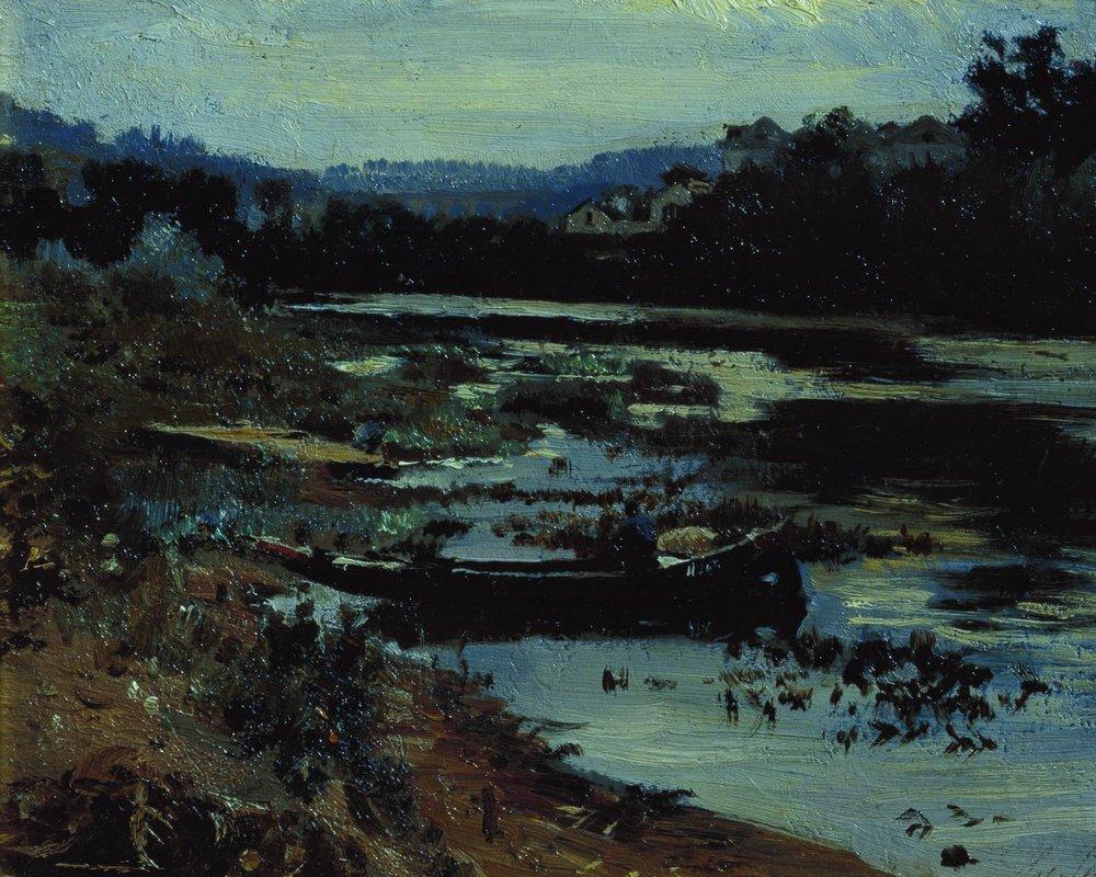 Landscape with boat (1875).