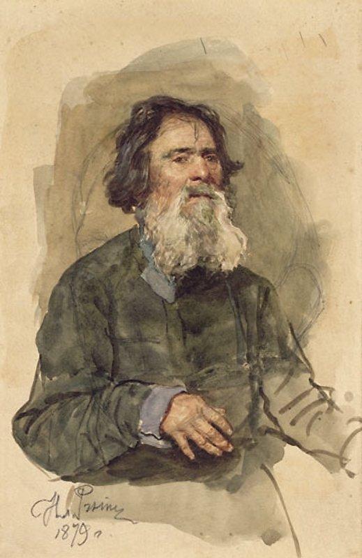 Portrait of a bearded peasant (1879).