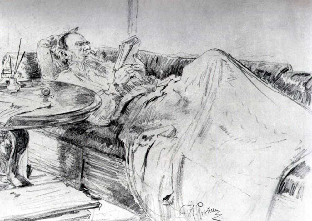 Leo Tolstoy reading (1891).