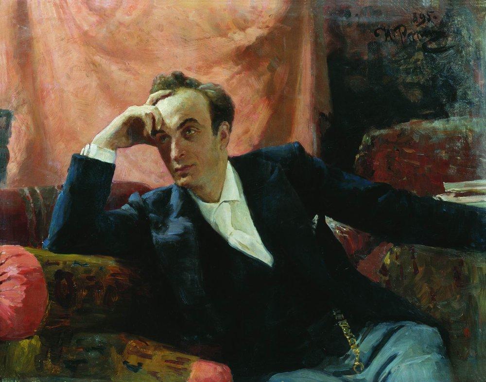 Portrait of actor and dramatist Grigory Grigorievich Ghe (1895).