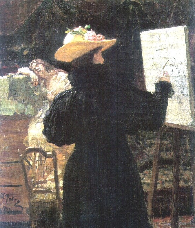 M.K. Tenisheva at work (1897).