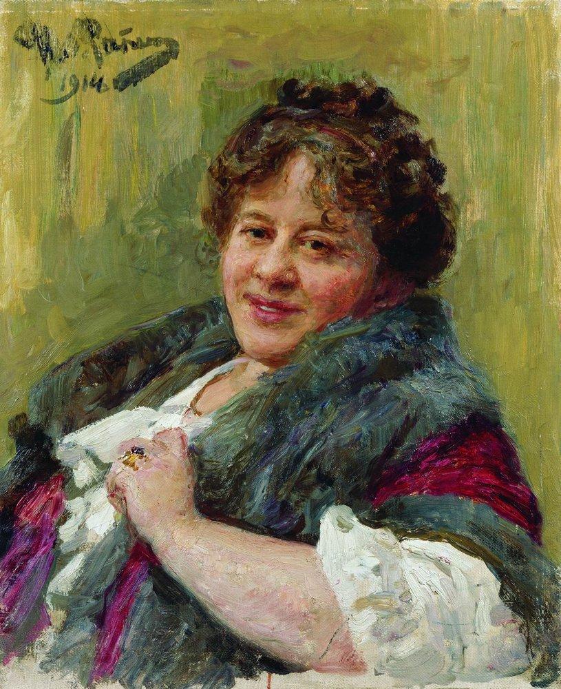 Portrait of the writer T.L. Shchepkina-Kupernik (1914).