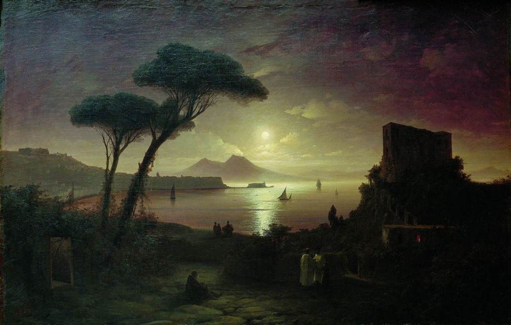 The Bay of Naples at moonlit night (1842).