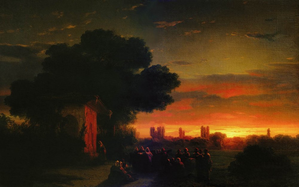 View of Crimea at sunset (1862).