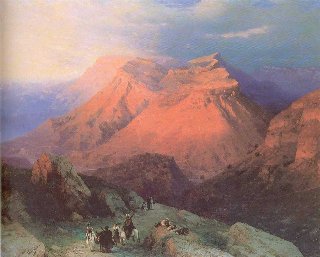 Mountain Village Gunib in Daghestan View from the East (1869).