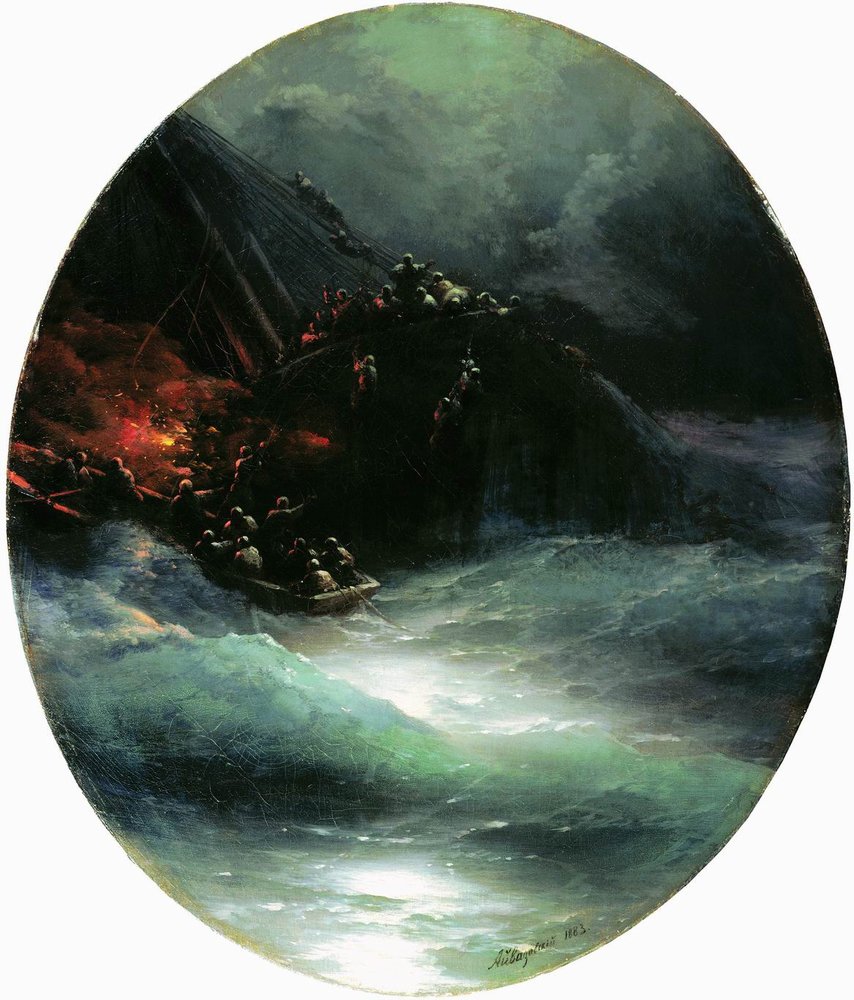 Wreck of a Merchant Ship in the Open Sea (Shipwreck) (1883).