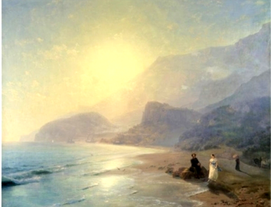 Pushkin and Countess Raevskaya by the sea near Gurzuf and Partenit (1886).
