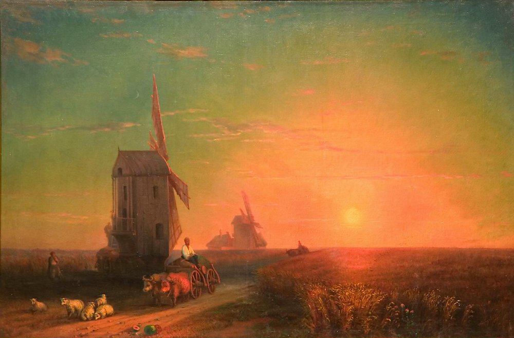 Sunset. Mill