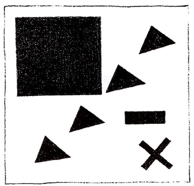 Suprematic group using the triangle (1920).