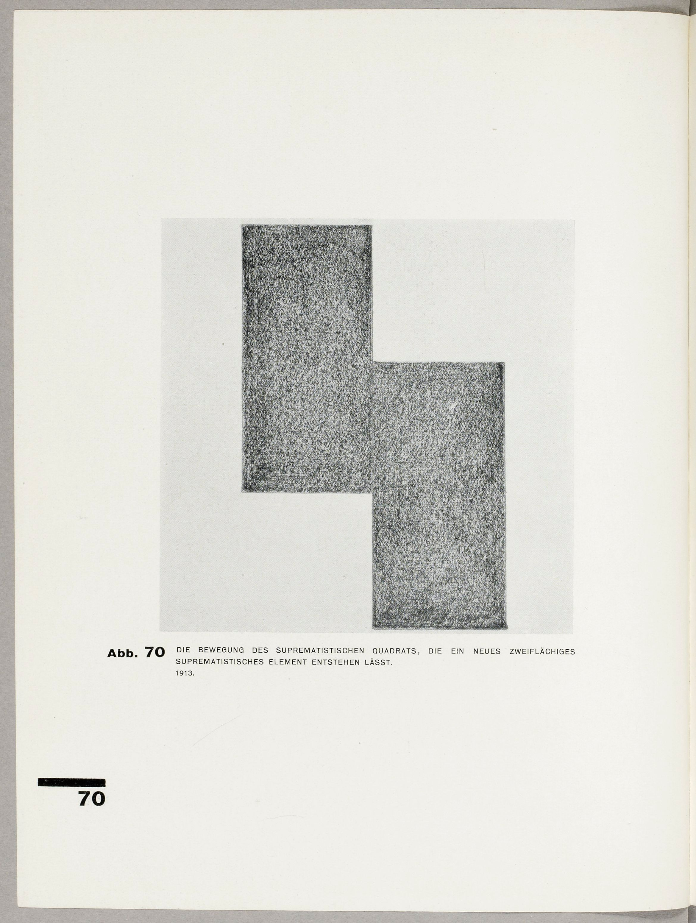The Movement of the Suprematistic Square, Which Constitutes a New Dihedral Suprematistic Element (1927).