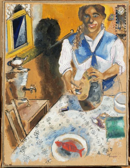 Mania cutting bread (1914).