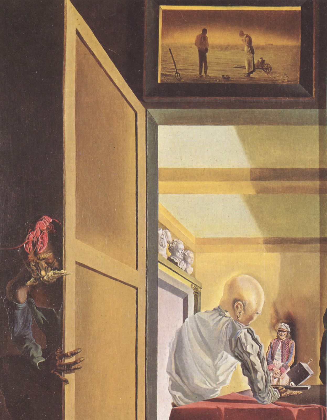 Gala and The Angelus of Millet Before the Imminent Arrival of the Conical Anamorphoses (1933).