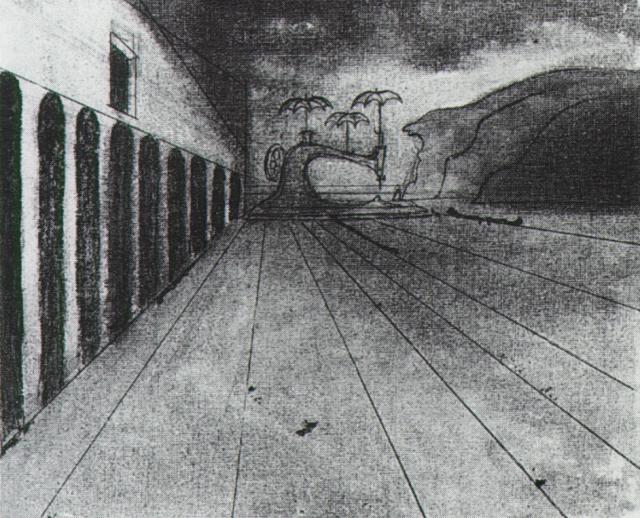 Landscape After De Chirico (unfinished) (1935).
