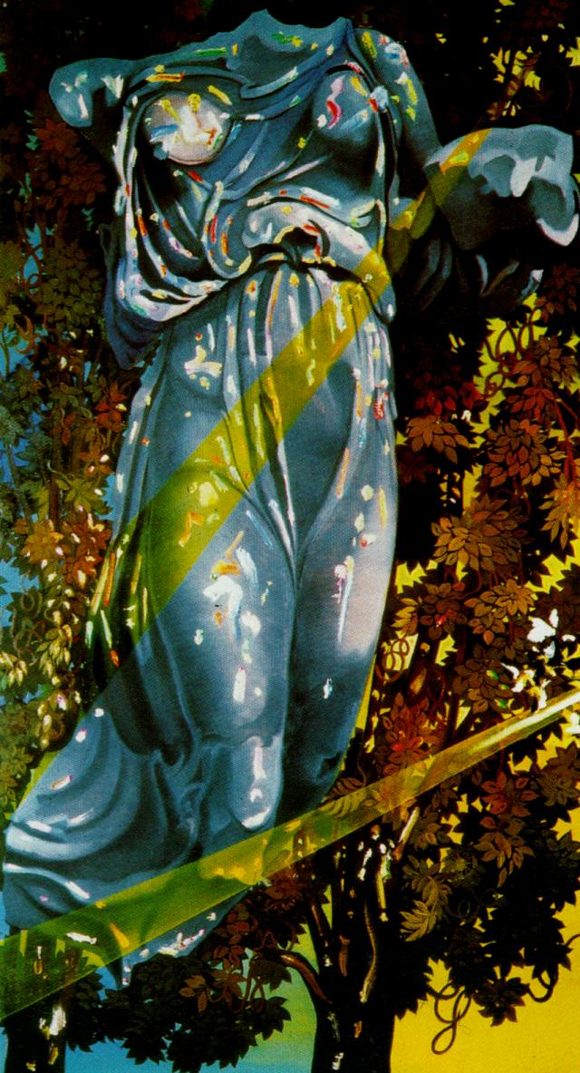 Nike, Victory Goddess of Samothrace, Appears in a Tree Bathed in Light (1977).