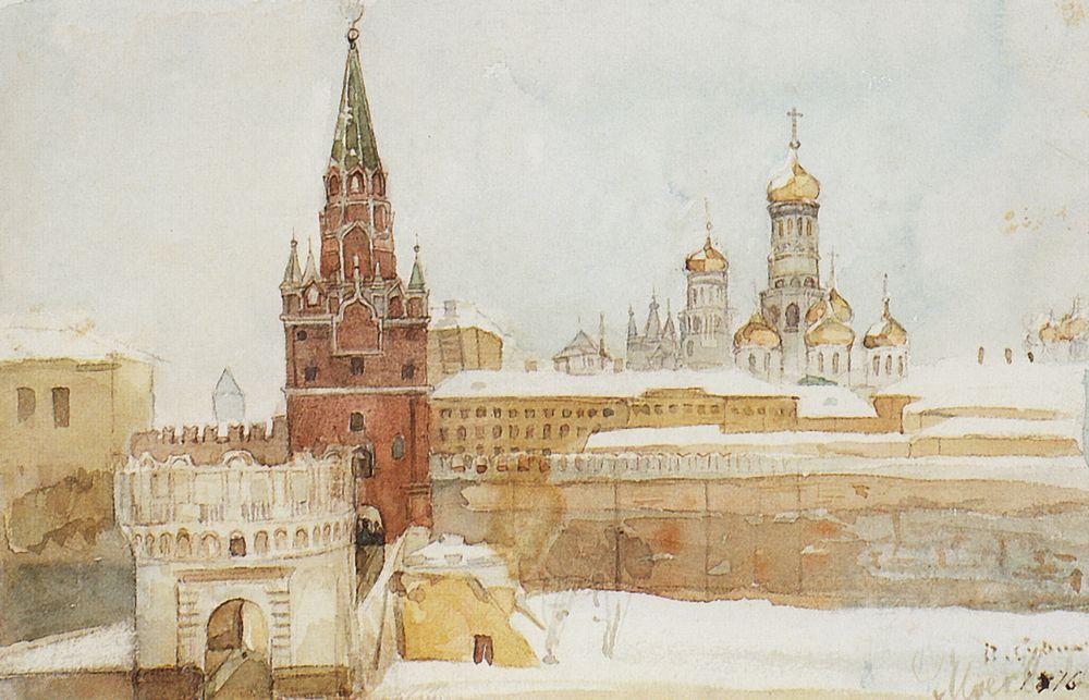 View of Kremlin at winter (1876).