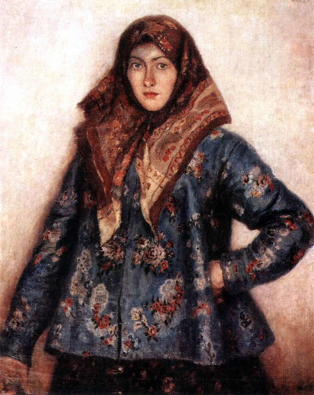 Portrait of L. T. Matorina. Cossack woman. (1892).
