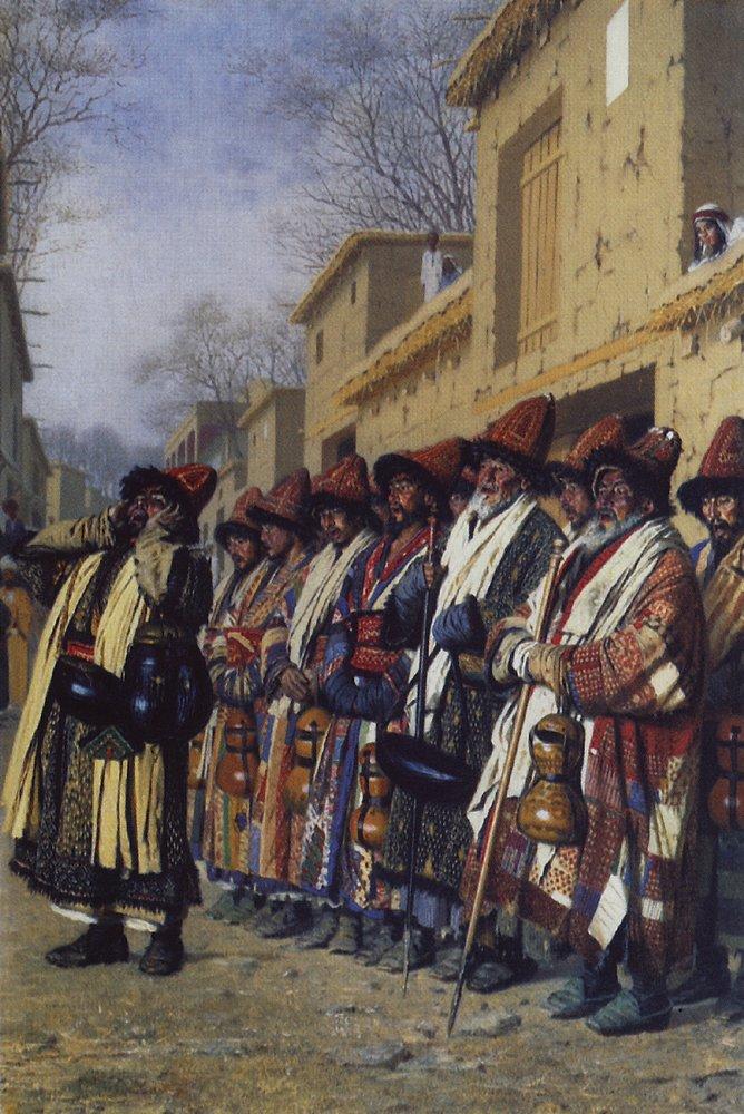 Chorus of Dervishes, begging. Tashkent (1870).