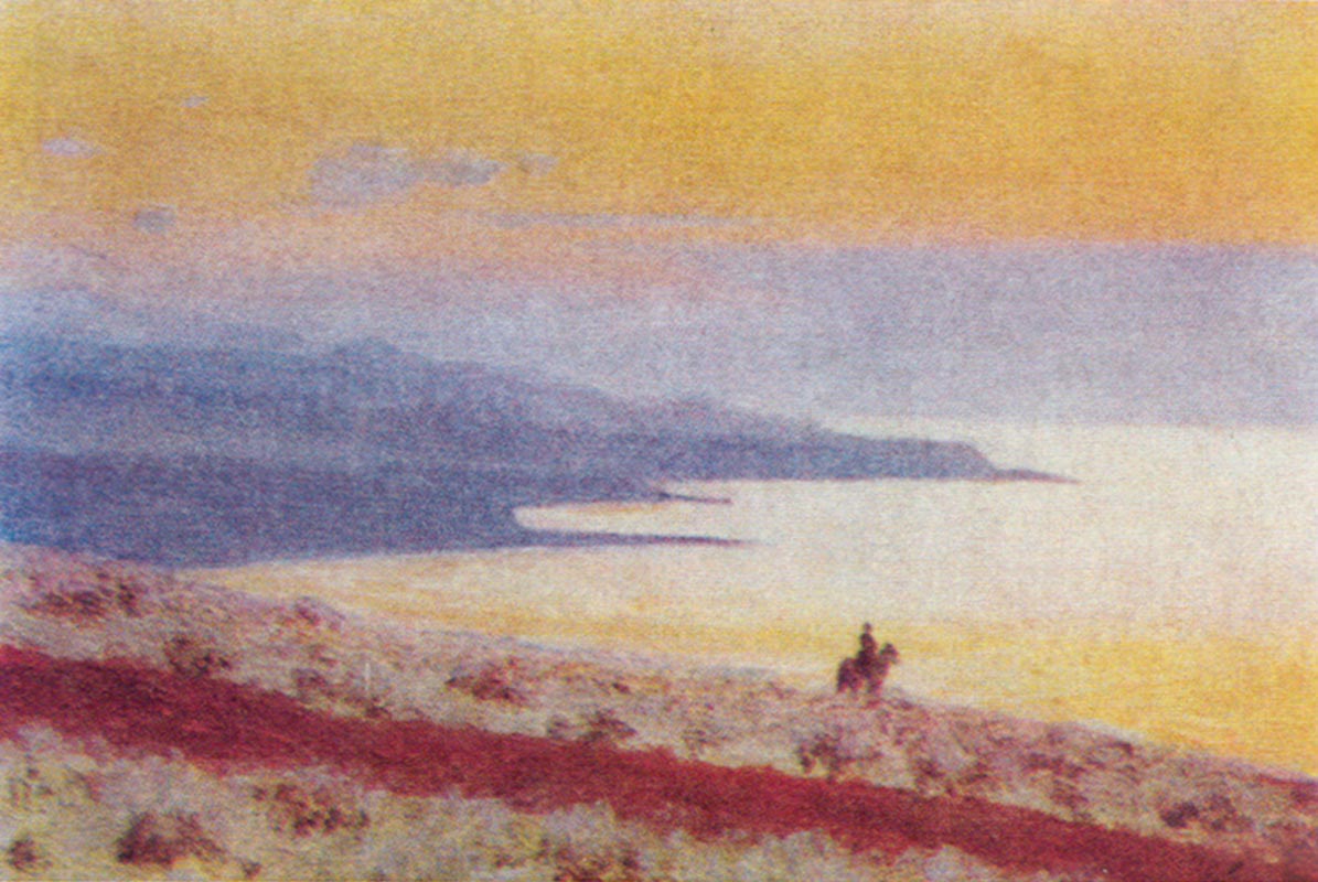 Lake Issyk Kul in the evening (1870).
