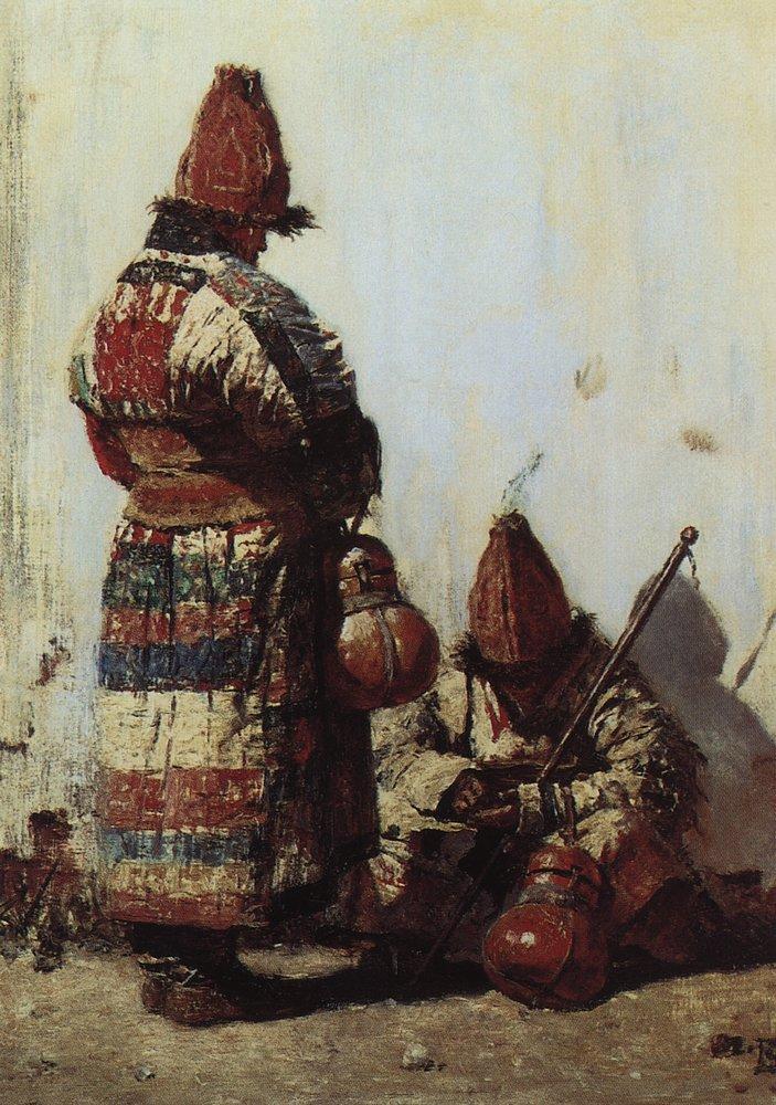 Uzbek dishes seller (1873).
