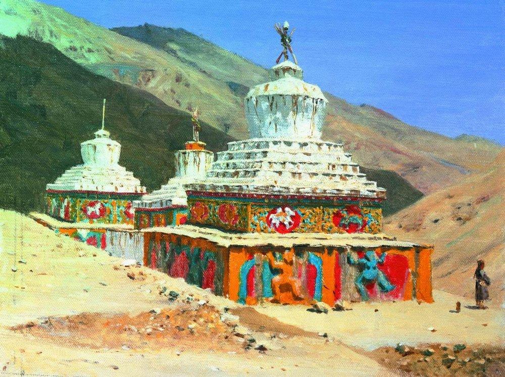 Posthumous monuments in Ladakh (1875).