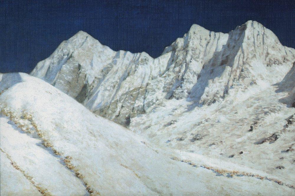 In India. Himalayas snow (1876).