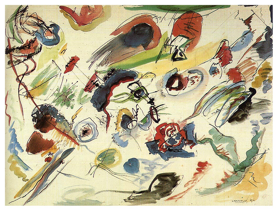 Untitled (First abstract watercolor) (1910).