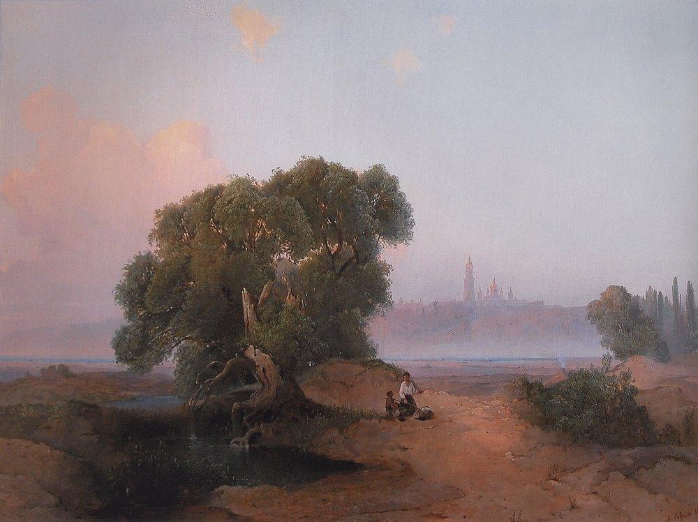 View of Pechersk Lavra in Kiev from the Dnieper (1852).