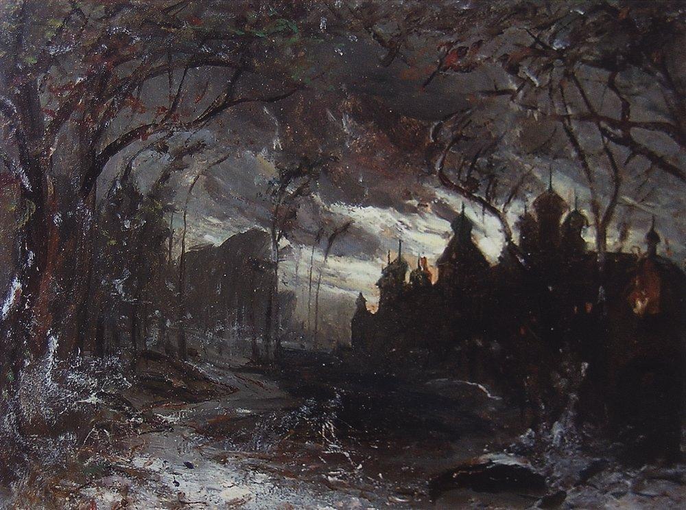 Ipatiev monastery in the winter night (1870).