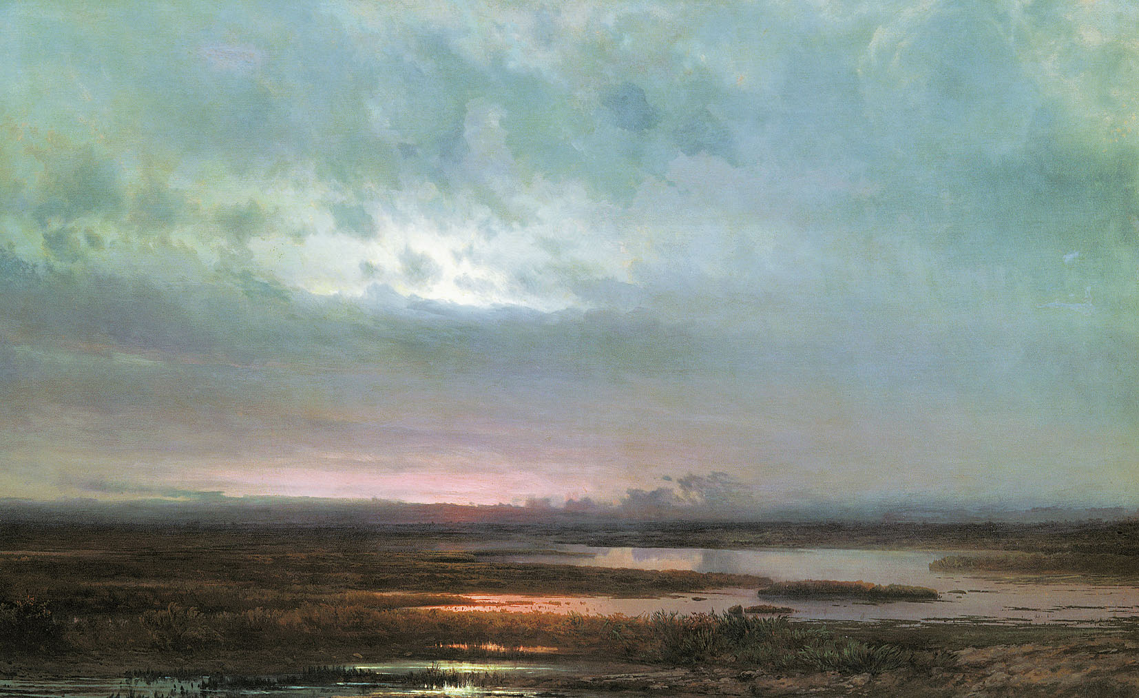 Sundown over a marsh (1871).